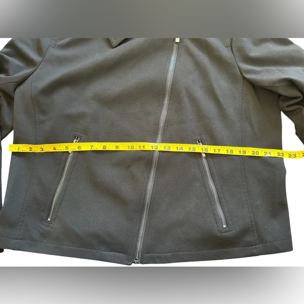 NWT Liz Claiborne Simply Liz black zip-front moto jacket Size XL - Picture 10 of 11